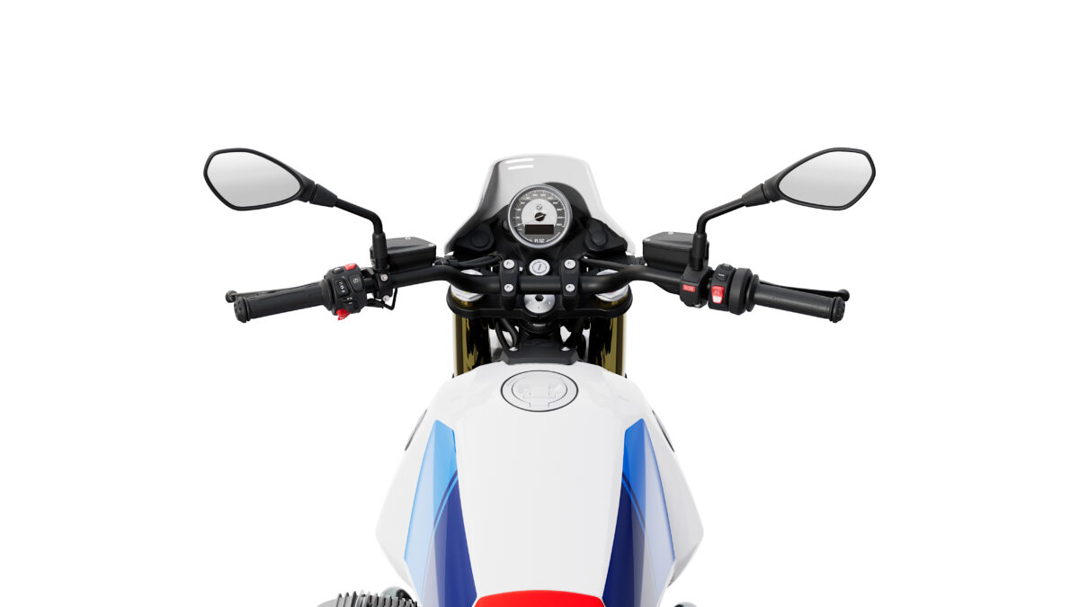 ワイドなハンドルバーを採用するBMW R12 G/S。