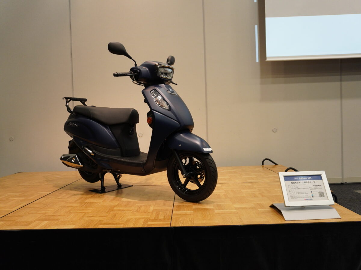 スズキ「アドレス125」新型発表会。