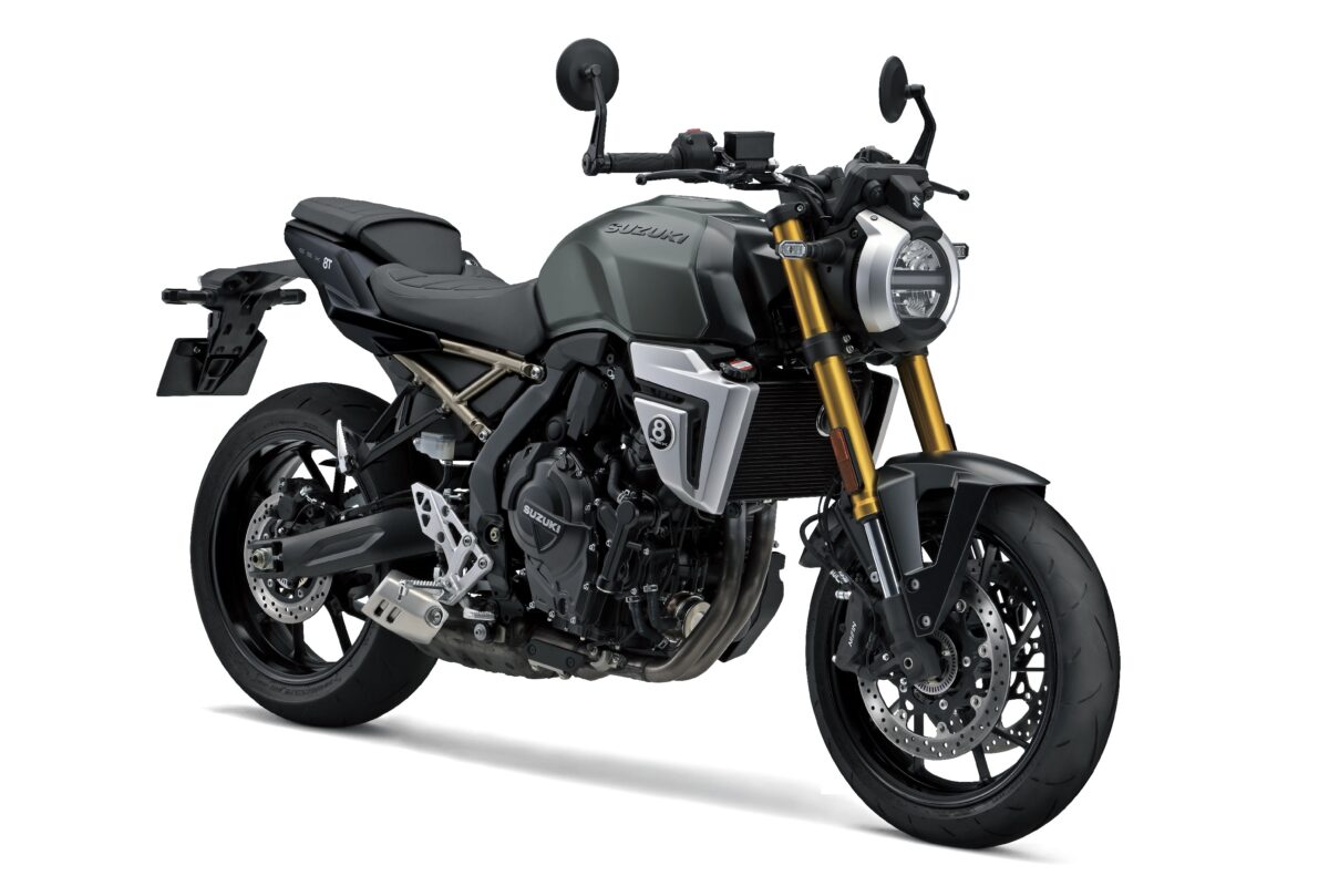 2025年7月に発表した新型ネオレトロモデル「GSX-8T」。