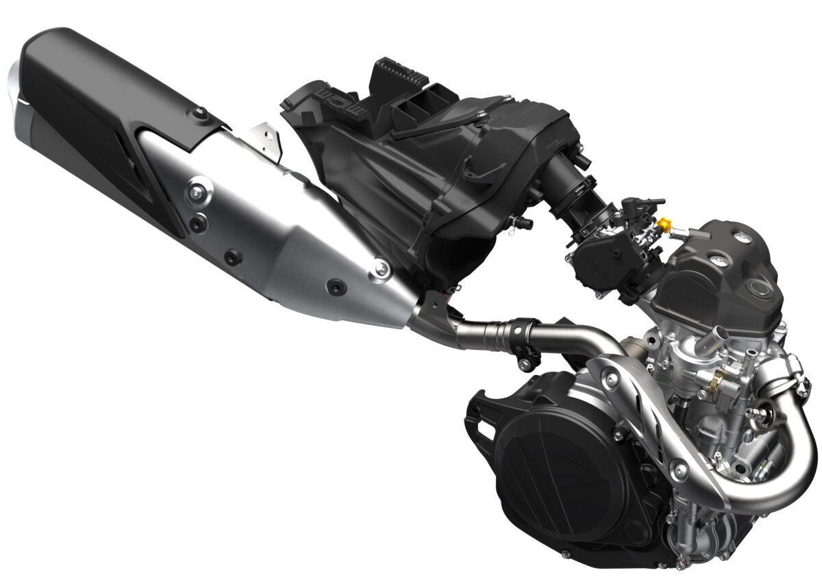 高速道路の走りやすさも考慮してCRF450Rのユニカムエンジンを6速化して搭載。