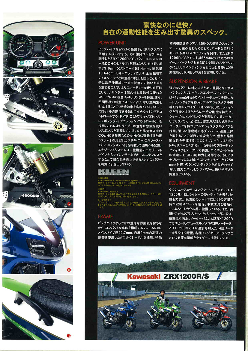 2001年型ZRX1200Rカタログメカページ１
