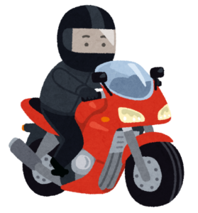 フルカウルバイクに乗るライダー