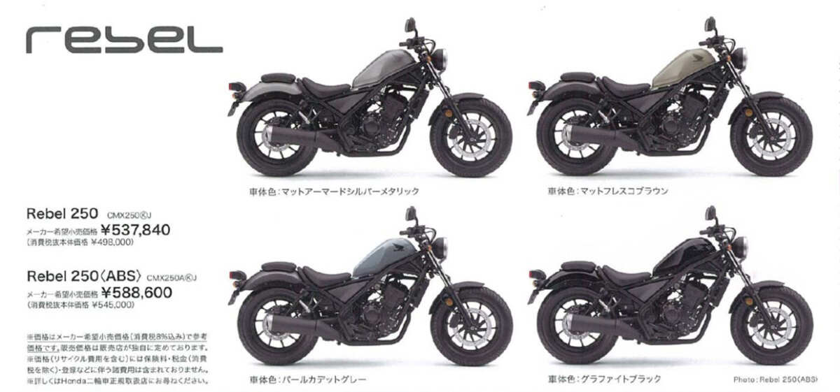 2019年レブル250カタログより