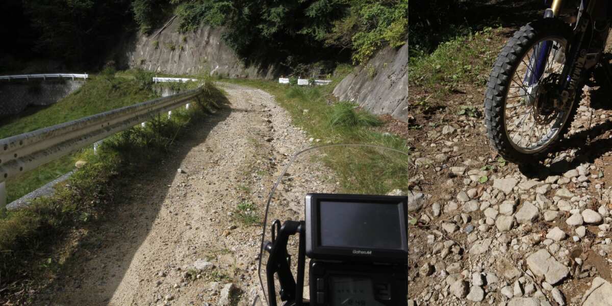 “フラット詐欺”は、この“やや荒れ気味の林道”や“荒れ気味の林道”に初心者が連れて行かれた場合に起こりがち。